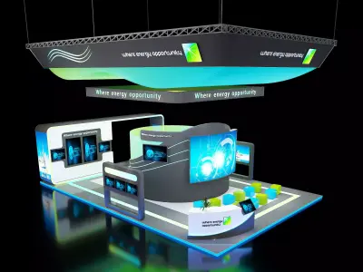 Open exhibition booth 3D model purchase