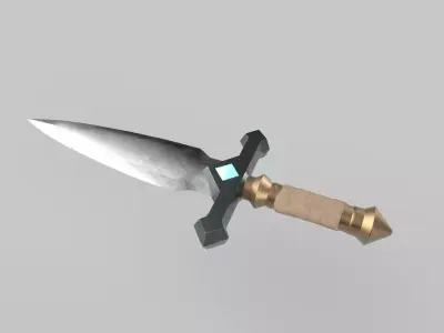 Dagger sword Low-poly 3D model 11