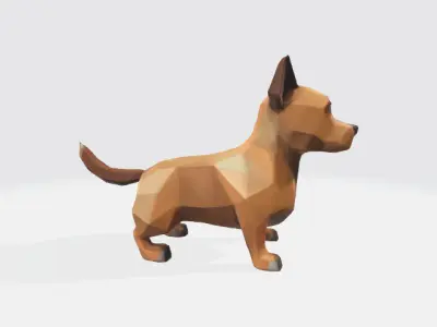 Lowpoly dog Low-poly 3D model