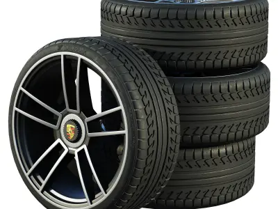 Porsche wheels 3D model by zifir3d from CGTrader