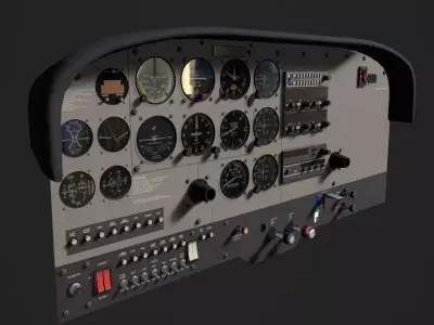 Cessna 172 Instrument Panel Low-poly 3D model