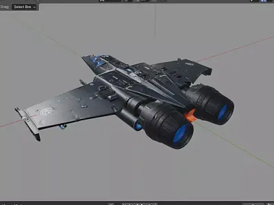 Nova Falcon 3D Ship Futuristic Spaceship 3D Model Low-poly 3D model