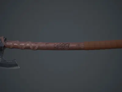 Viking axe Free low-poly 3D model get