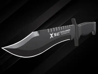 Tactical Commando Knife Low-poly 3D model