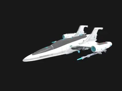 Aetheron X9 Modular Stellar Interceptor Sci-Fi Spaceship 3DModel Low-poly 3D model