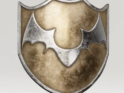 Bat Shield Low-poly 3D model