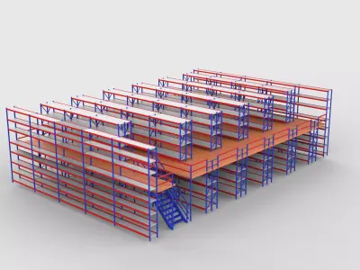 Ware House Racking System 3D model