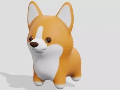 Cute corgi dog  3D model