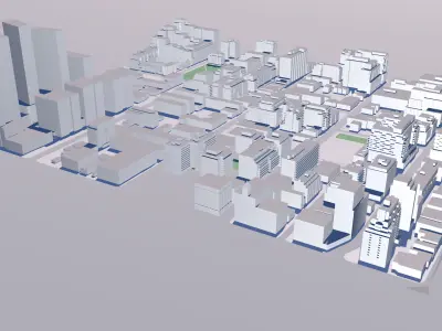 Buildings City building industrial park commercial housing 3D model V3