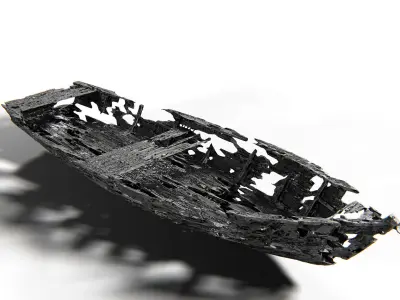 Boat Ruined PBR Low-poly 3D model
