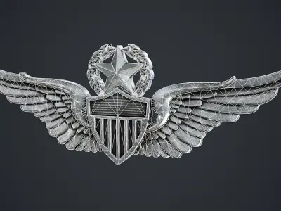Army Aviator Badge Low-poly 3D model
