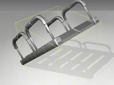 Futuristic Stairs - 27 - Basic Textures Low-poly 3D model