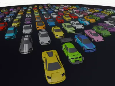 Low Poly Cars Pack Game Ready 3D Models Collection  Low-poly 3D model