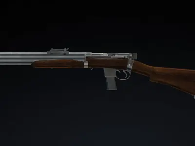 De Lisle Carbine Low Poly  Low-poly 3D model