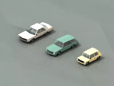 Stylized cartoon vehicle with interior  Free low-poly 3D model