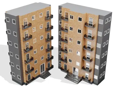 Residential Building Low-poly 3D model purchase