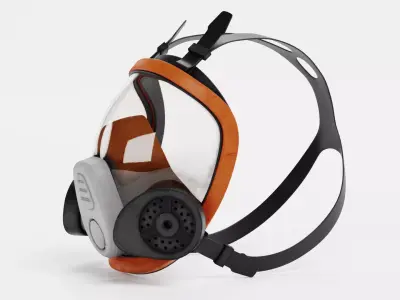 Gas Mask - Full-Face Protective Respirator 3D model