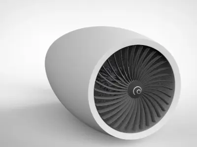 Turbofan engine 3D model