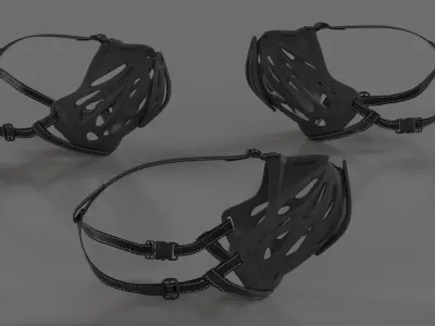 Silicone Dog Muzzle Xoloitzcuintli 3D model