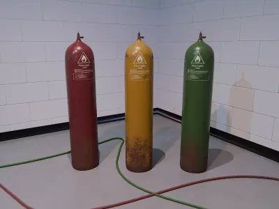 Flammable Gas Cylinder Low-poly 3D model Low-poly 3D model