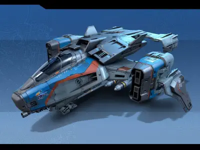 SF Modular Pirate Fighter  Low-poly 3D model