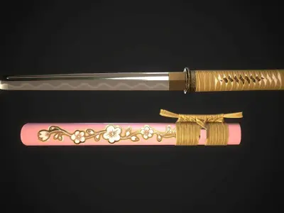 Tanto 04 Low-poly 3D model