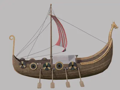 Viking Ship Low-poly 3D model get