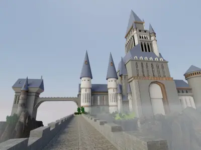 Realistic Castle Low-poly 3D model