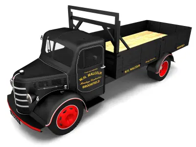 Bedford O Series 1950 Flatbed Truck 3D model