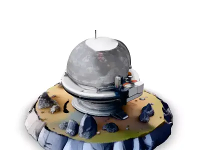 SciFi Lunar Base Outpost 3D Model Low-poly 3D model