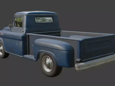 Old Scratched Pickup Truck 3D Model 3D model