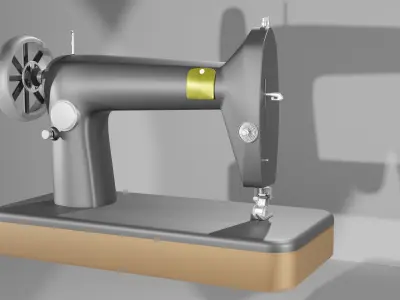 Vintage Sewing Machine Free low-poly 3D model