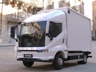 Truck BYD ETM6 White Rigged 3D model