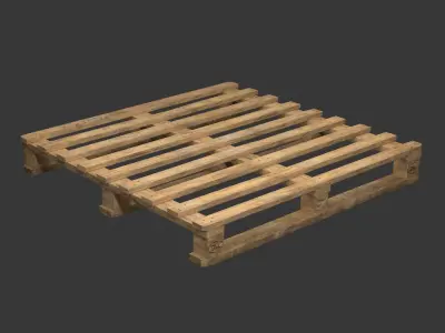 Wooden pallet Low-poly 3D model