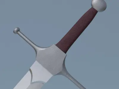 Sword two swords Low-poly 3D model