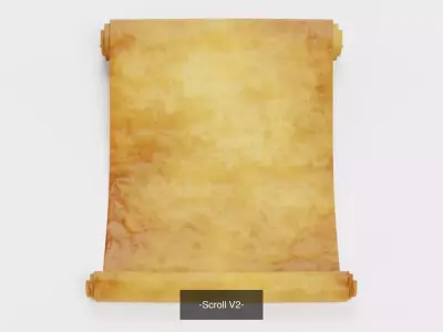 4 Scrolls Collection - Blank Medieval Parchment Sheets 3D Model Pack