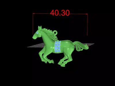horse pendant 3D print model