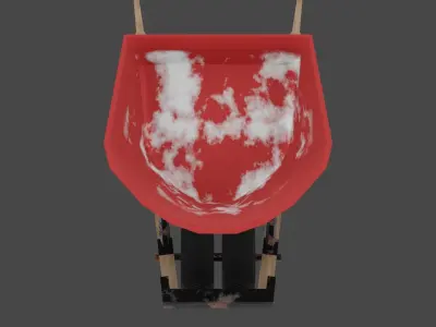 Well-used Wheelbarrow Free low-poly 3D model