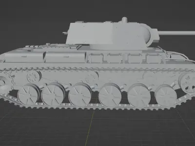 KV 1 Heavy Tank Low poly 3D model