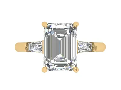 3-stone Emerald Ring 3D print model