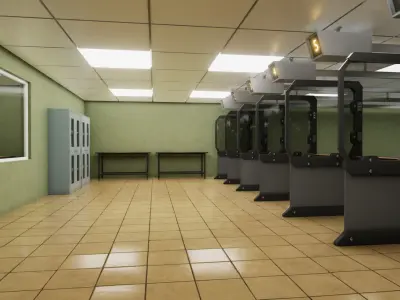 HQ Shooting Range Low-poly 3D model