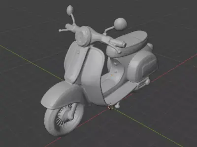 Retro Charm Scooter 3D model