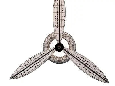 Propeller plane Low-poly 3D model