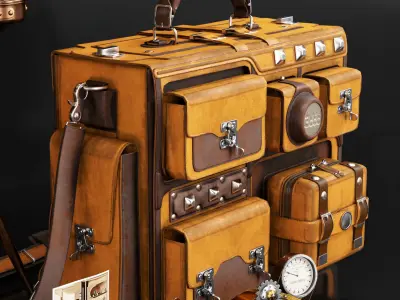 Steampunk decorative set 3D model