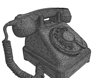 Vintage Rotary Phone 3D Model Low-poly 3D model