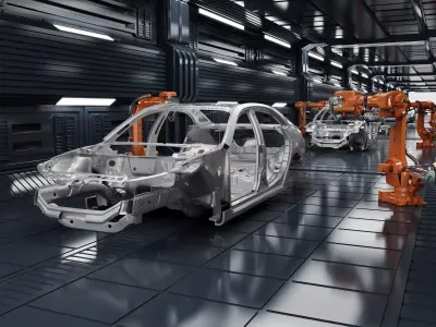 Automobile production workshop 3D model