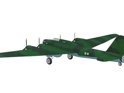 Petlyakov Pe-8 Low-poly 3D model