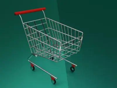 Shopping Cart 3D Modell Textured  Free 3D model