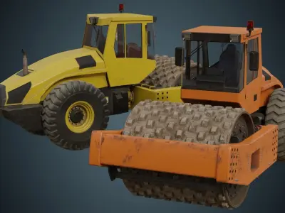 Compactor 2B Low-poly 3D model