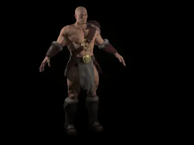 Barbarian Low-poly 3D model